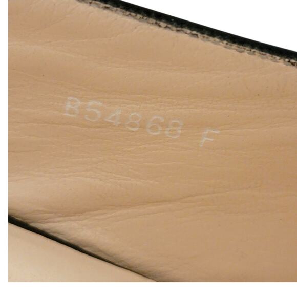 Chanel Vintage Square Toe Slingback Black CC Logo Leather Pumps Heels 6 36.5 - Picture 4 of 12